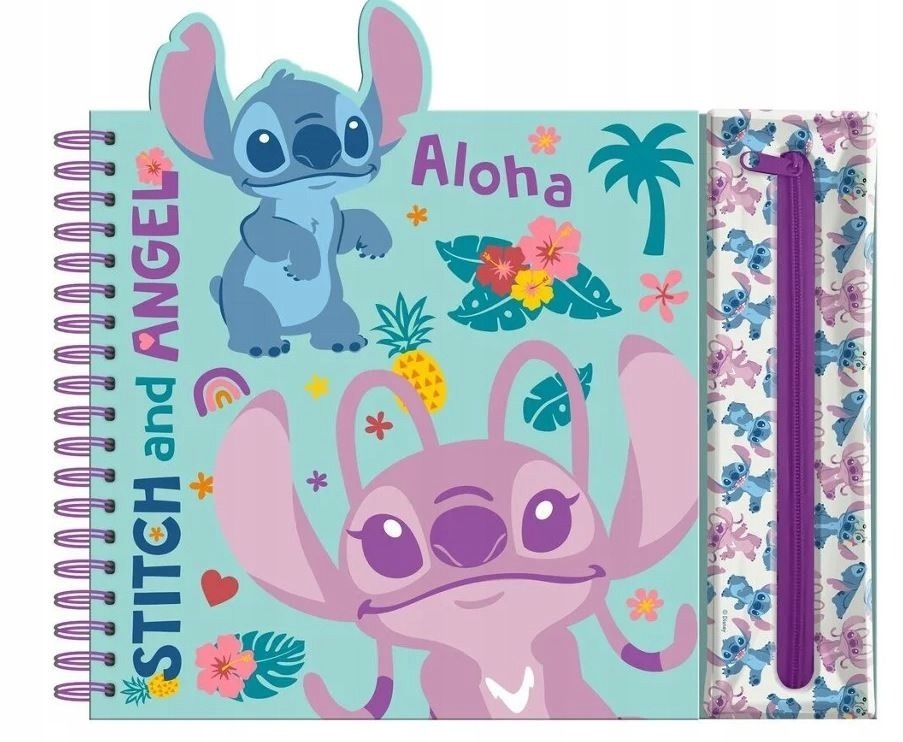 Kids Euroswan Kreatívny set s peračníkom 6 farbičiek + nálepky - Lilo & Stitch