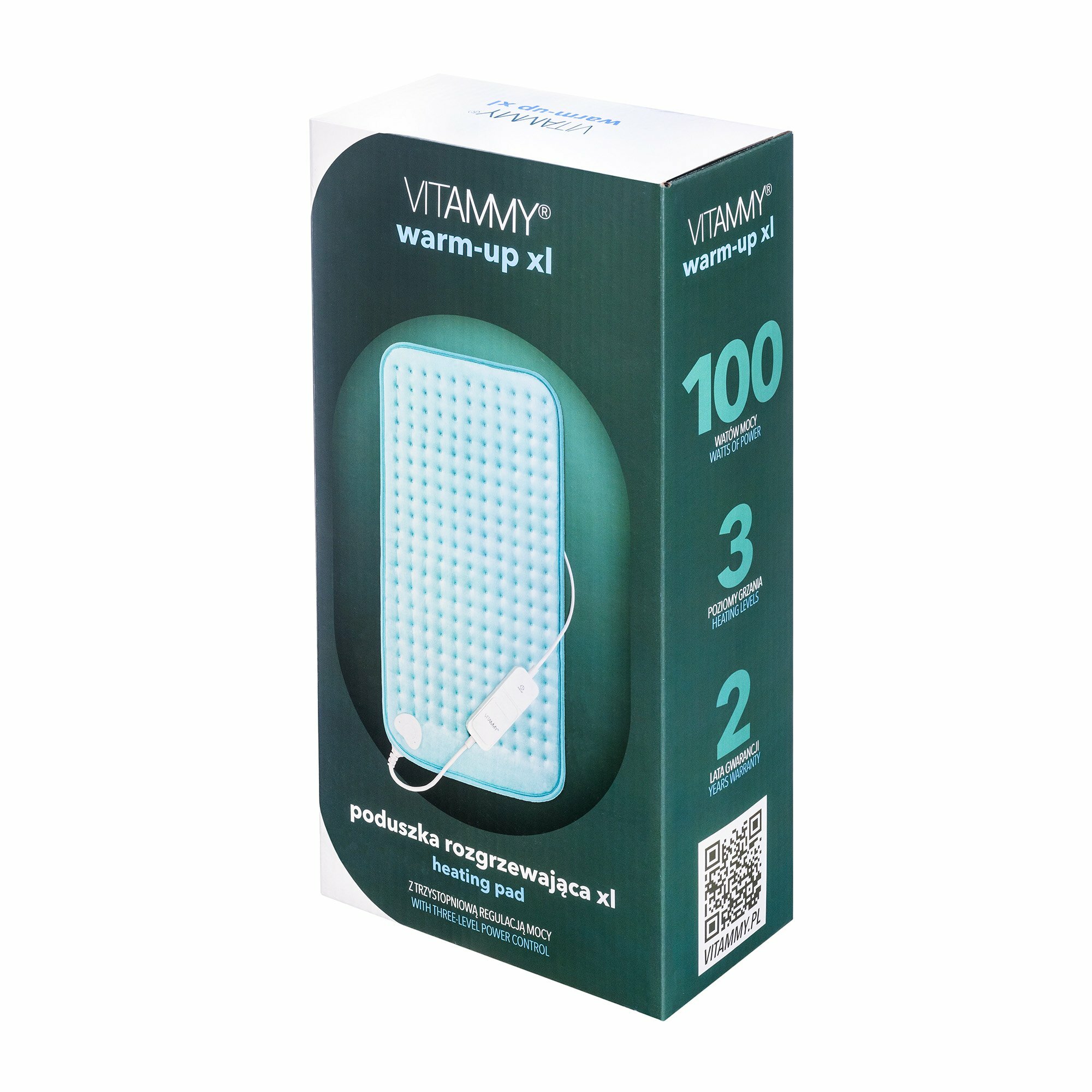 VITAMMY WARM-UP XL Elektrický vyhrievací vankúš, 30x60cm, tyrkysová