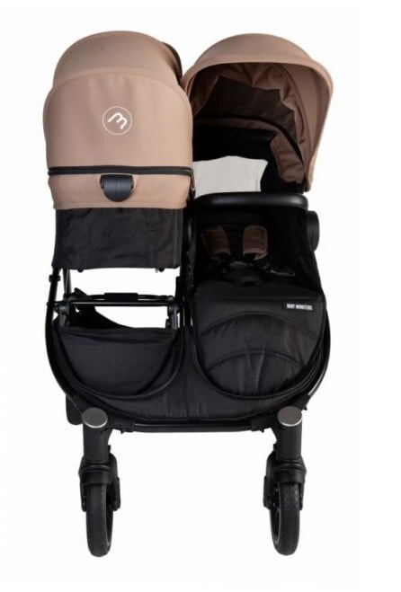 Baby Monsters Easy Twin 4 Ultra úzky kočík pre dvojičky (šírka 65 cm),  béžový
