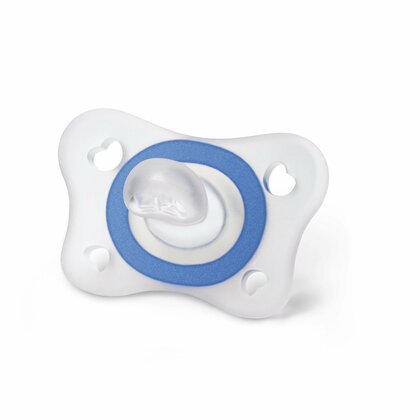 Chicco Physio Form Mini Soft beruhigende Schnuller, 2 Stück, blau/transparent, 2-6m