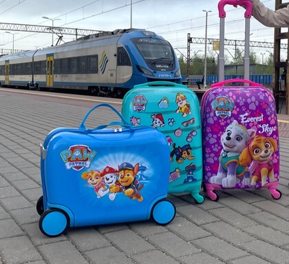 Nickelodeon Detský cestovný kufor na kolieskach Tlapková patrola – Tyrkysový (Veľký)