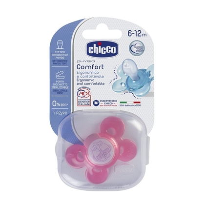 Chicco PHYSIO COMFORT Silikon Schnuller, pink, 6m +