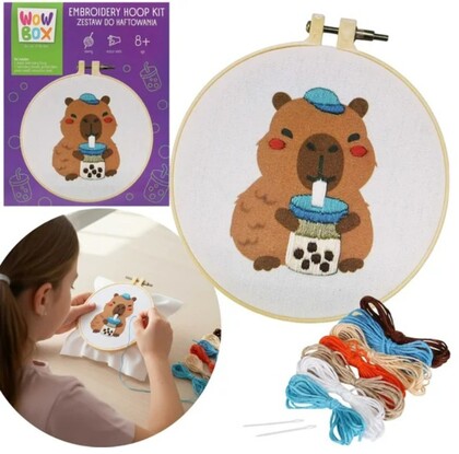 WOW BOX Kreatívna sada Vyšívanie - Kapibara s bublinkovým nápojom
