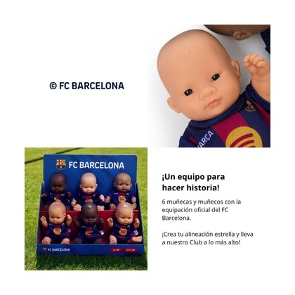 Miniland Realistická bábika FC Barcelona – Dievčatko (Ázijka), 21 cm