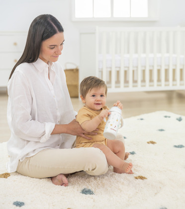 Miniland Valencia Termo dojčenská fľaša z nerezovej ocele s cumlíkom, 240 ml