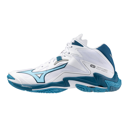 Mizuno Wave Lightning Z8 MID Pánska volejbalová obuv, biela/modrá, veľ. 45