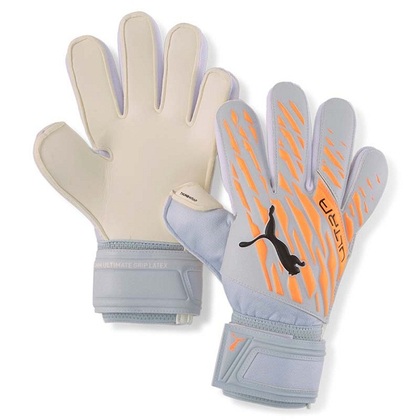 Puma Ultra Grip 1 Dětské fotbalové brankářské rukavice, šedá/oranžová, vel. L 6