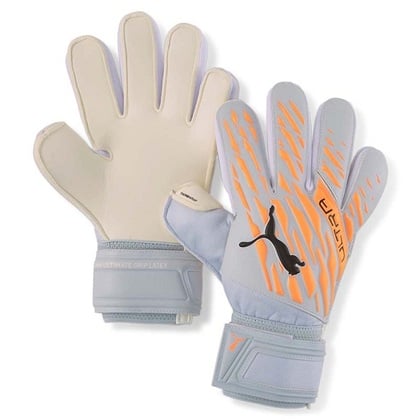 Puma Ultra Grip 1 gyerek focikapus kesztyű, szürke/narancs, méret 6