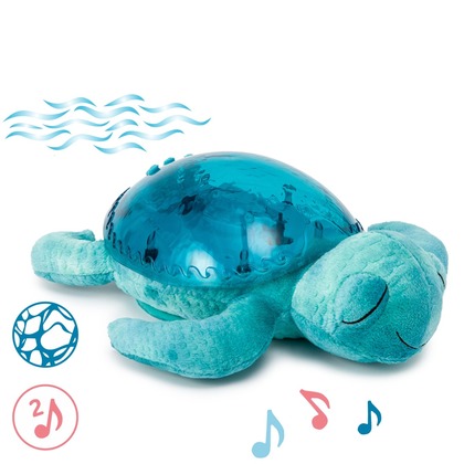 Cloud b®Tranquil Turtle™- Noční lampa- Želva, světle modrá, 0m+