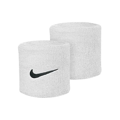 Nike Swoosh Armband, weiß, 2 Stk