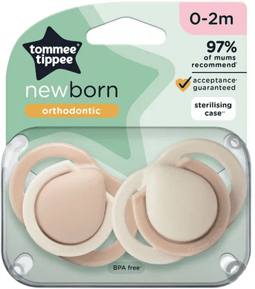 Tommee Tippee CTN Newborn, Novorodenecký silikónový cumlík, 0-2m, 2ks