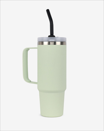 Runbott Latt Thermobecher mit Griff und Strohhalm – 800 ml, Melone