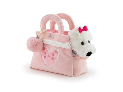 TRUDI PETS - Módní taška s mazlíčkem, růžová se srdíčkem, 0m+