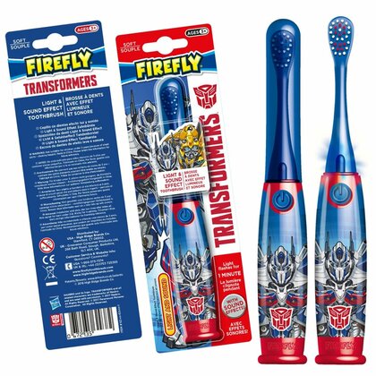 FIREFLY Transformers, Licht und Ton, leuchtende und sprechende Zahnbürste, blau, 3r +