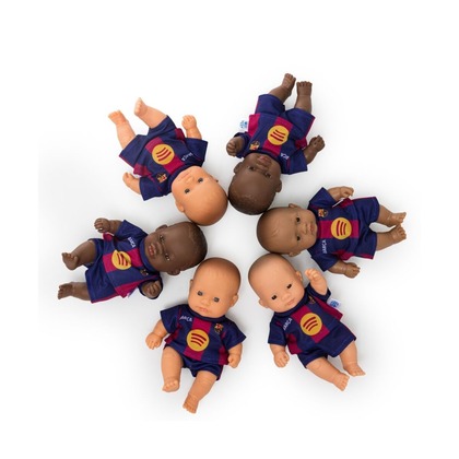Miniland Realistická bábika FC Barcelona – Dievčatko (Ázijka), 21 cm