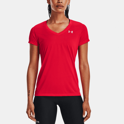 Under Armour Tech SSV Dámske športové tričko s krátkym rukávom, červené, veľ. S