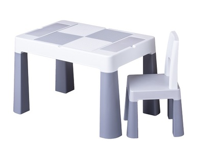 TEGA BABY Tisch mit Stuhl MULTIFUN weiß / grau