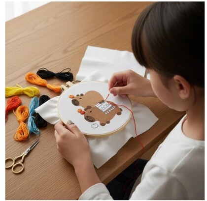 WOW BOX Kreatívna sada Vyšívanie - Kapibara sa teší