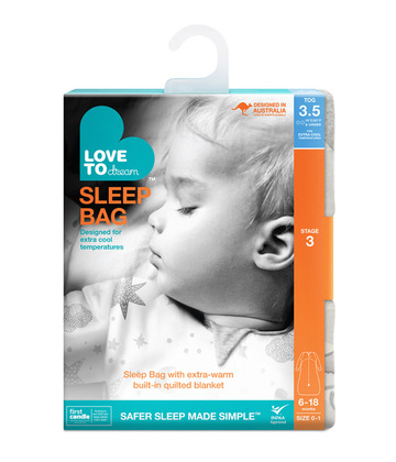 Love To Dream, hálózsák, 3. szakasz, 3,5 TOG, 6-18 m, szürke/jegesmedve