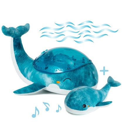 Cloud b®Tranquil Whale™- Noční světélko - Velryba, modrá
