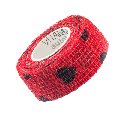 VITAMMY Autoband Samolepící bandáž s potiskem srdíčka, červená, 2,5cmx450cm