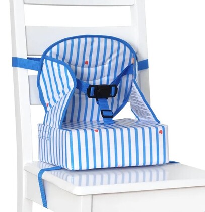BabyToLove Reisehochsitz Easy Up - Tragbarer Hochstuhl für unterwegs - Streifen, Herz