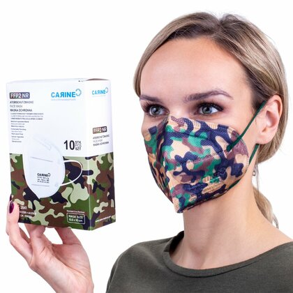 Carine FFP2 NR FM002 10er Filter Halbmaske Kategorie III, Camouflage