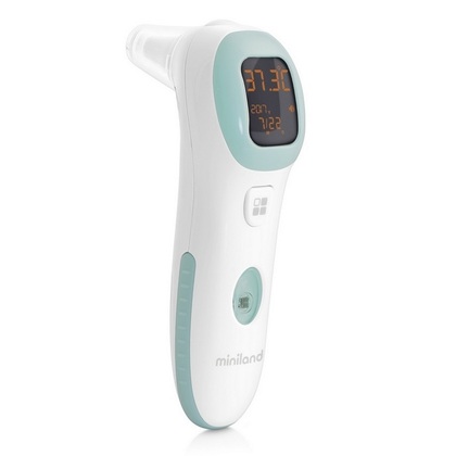 Miniland PLUS Digitalthermometer für Kinder mit Temperatur- und Pulsmessung mit Sprachfunktion