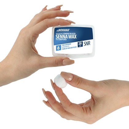 NOVAMA Senna Wax Tvarovateľné voskové zátky do uší na spanie, 6 párov v puzdre