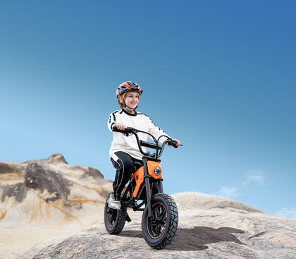 Hyper Gogo R8 Kinder-Elektromotorrad (Supersport) – 12" Räder, orange