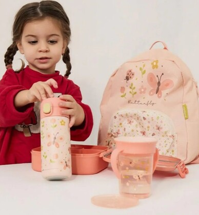 Miniland Nerezová detská fľaša Junior Explorer, 320ml, Motýle