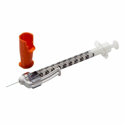 BD Safety Glide inzulin fecskendő - 0,5 ml 30G x 5/16, 100 db