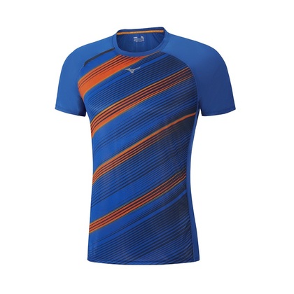 Mizuno Premium Aero Pánske športové tričko, modrá/oranžová, veľ. M
