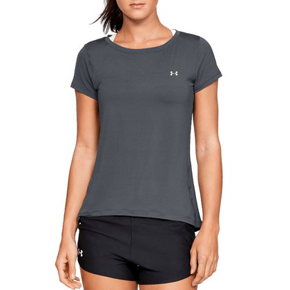 Under Armour HG Armor SS Dámske fitness športové tričko s krátkym rukávom, šedé, veľ. M