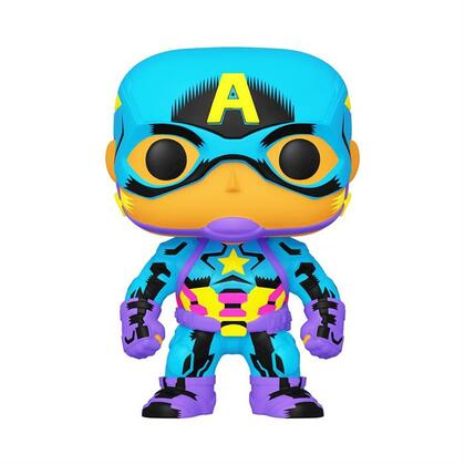 FUNKO POP Marvel: Black Light Captain America – Sammelfigur Captain America