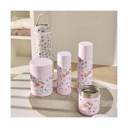 Miniland Detská nerezová termoska Dreamland 350 ml - Veveričky