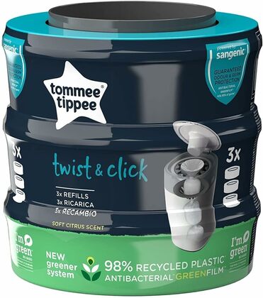 Tommee Tippee Twist &amp; Click náhradní náplně/kazety do plenkového koše, 3 ks