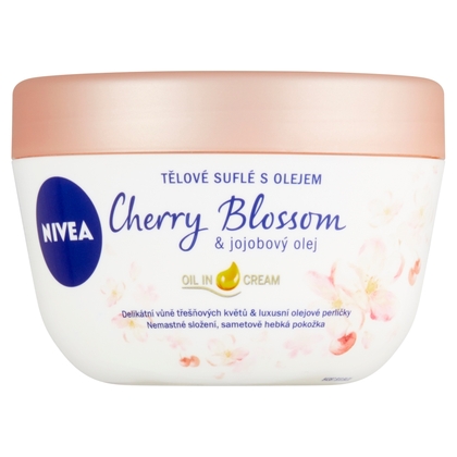 NIVEA Cherry Blossom &amp; Jojoba Oil, Tělové suflé olej třešňový květ &amp; jojobový olej, 200ml