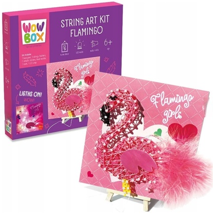 WOW BOX Kreatívna sada 3D šnúrkový Plameniak s LED svetielkami