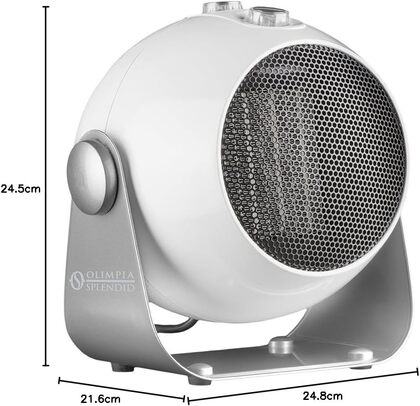 OLIMPIA SPLENDID CaldoDesign – Keramický teplovzdušný ventilátor 1800W (Retro štýl, Biely)