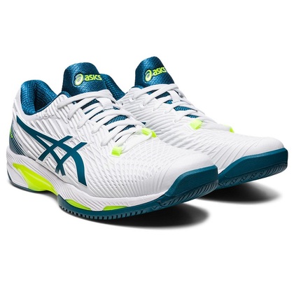 Asics Solution Speed FF 2 Pánska tenisová obuv, biela/zelená, veľ. 42,5