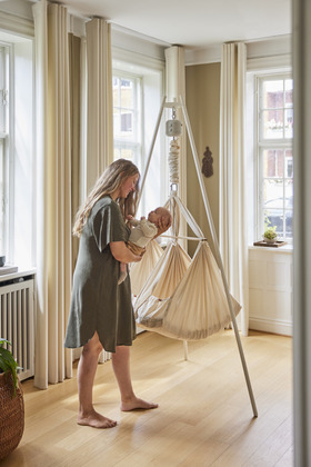 Membantu Basic Dvojitý hojdací vak pre dvojičky – Šedý