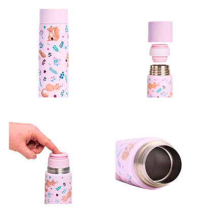 Miniland Detská nerezová termoska Dreamland 500 ml - Veveričky