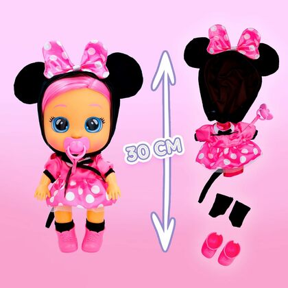 IMC Toys Cry Baby Dressy Minnie Puppe 30 cm Anregendes kreatives und lehrreiches Spielzeug Babyseurope