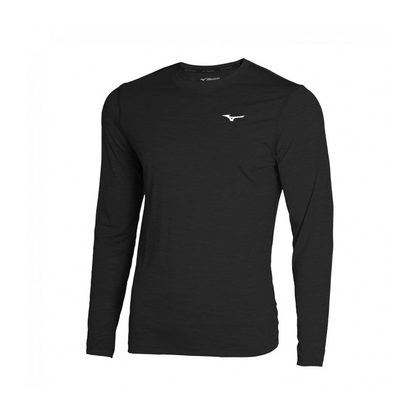 Mizuno Impulse Core LS Pánske športové tričko s dlhým rukávom, čierne, veľ. M