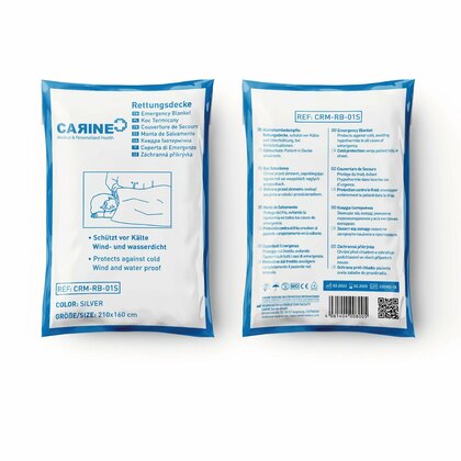 CARINE Nouzová deka - Isotermická, stříbrná, 210x160cm, 25ks