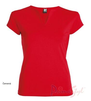 Primastyle Női orvosi póló rövid ujjal BELLA, piros, nagy. XXL