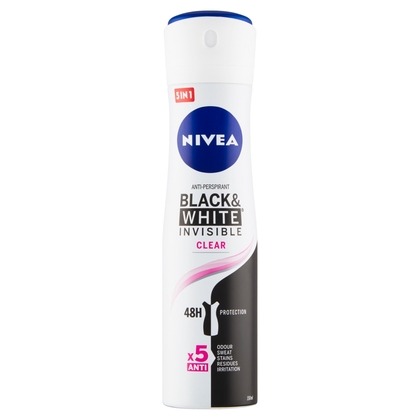 NIVEA Black &amp; White Invisible Clear izzadásgátló spray, 150 ml