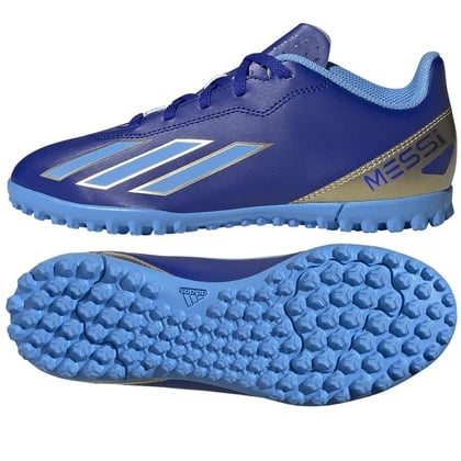 Adidas X CRAZYFAST Club Messi JR TF Detské futbalové kopačky/turfy, modré, veľ. 34