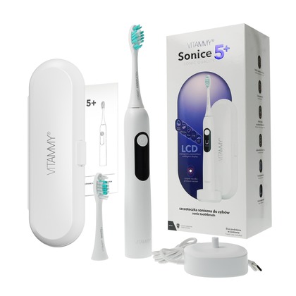 VITAMMY SONICE 5+ Schwarz Schallzahnbürste (5 Modi + Display) – Weiß